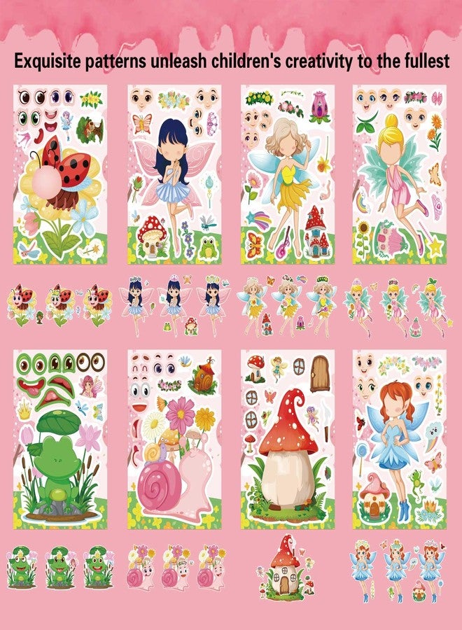 OTAITY 24 PCS Fairy Stickers for Kids, Make a Face Sticker with 8 Unique Designs Fairy, Frog, Mushroom, Make Your Own Stickers for Girls Birthday Party Favors, Goodie Bags, DIY Crafts - Image 4