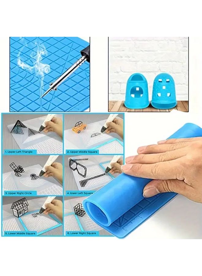 Green Plus 3D Printing Mat Silicone Drawing Tool with 2 Finger Covers for 3D Pen Accessories - Image 4