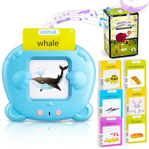 AHJ Talking Flash Cards for Toddler Learning Montessori Toys with 224 Sight Words Pocket Speech for Toddlers Therapy Toys Childrens Sensory Preschool Learning Educational Birthday - Image 1