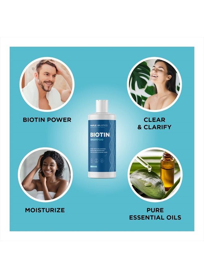 Maple Holistics Biotin Hair Shampoo for Thinning Hair - Volumizing Biotin Shampoo for Men and Womens Dry Damaged Hair - Sulfate Free Shampoo with Biotin and Moisturizing Essential Oils over 95% Natural Derived - Image 5