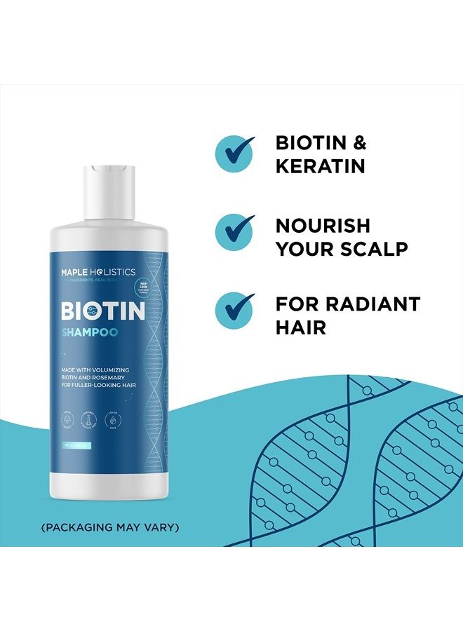 Maple Holistics Biotin Hair Shampoo for Thinning Hair - Volumizing Biotin Shampoo for Men and Womens Dry Damaged Hair - Sulfate Free Shampoo with Biotin and Moisturizing Essential Oils over 95% Natural Derived - Image 4