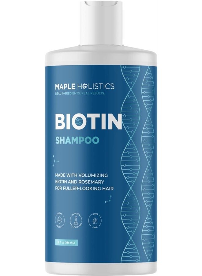 Maple Holistics Biotin Hair Shampoo for Thinning Hair - Volumizing Biotin Shampoo for Men and Womens Dry Damaged Hair - Sulfate Free Shampoo with Biotin and Moisturizing Essential Oils over 95% Natural Derived - Image 1