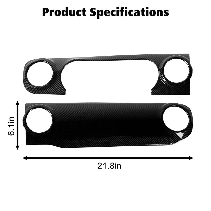 RT-TCZ Carbon Fiber Center Console Trim Cover Dashboard Control Panel Cover Decorative Interior Accessories for Jeep Wrangler JL JLU & Gladiator JT 2018-2023 - Image 5