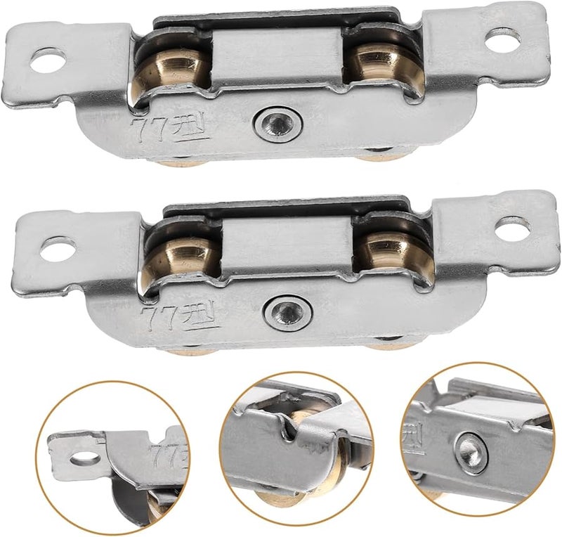 Artibetter 2 حزمة عجلات الباب المنزلق من الفولاذ المقاوم للصدأ للأبواب والنوافذ الزجاجية - Image 5