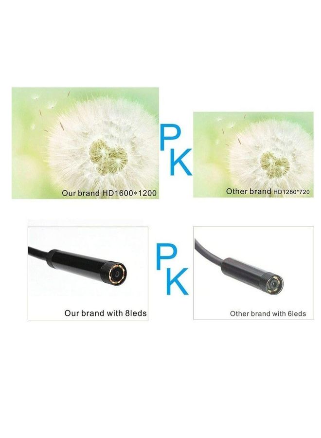 Generic 3-in-1 Type-C USB Inspection Camera for Industrial HD Cameras Endoscope, Waterproof Tube Sink Drain Pipe Camera with 6 Led Light, Adjustable Brightness Industrial Borescope Black HD Camera  - Image 5