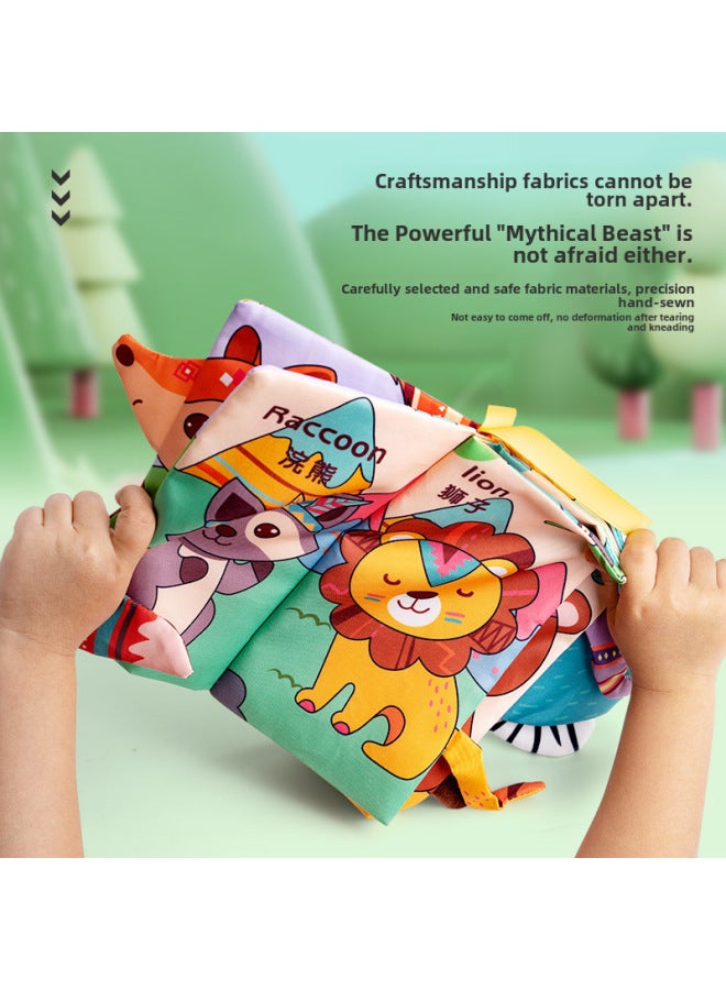 Cloth Book Infants 0-3 Years Old Tear Tear Book Tail Cloth Book Baby Enlightenment Hand Tear Book Early Education Toy Cloth Book-Specifications:Vegetable Square Cloth Book (4 Pages, 8 Sides, With Sound Paper Without Bb Device)  - Image 3