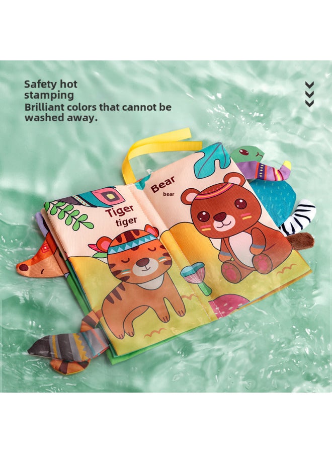 Cloth Book Infants 0-3 Years Old Tear Tear Book Tail Cloth Book Baby Enlightenment Hand Tear Book Early Education Toy Cloth Book-Specifications:Vegetable Square Cloth Book (4 Pages, 8 Sides, With Sound Paper Without Bb Device)  - Image 5
