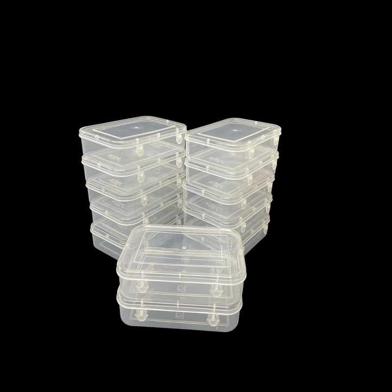 URBAA Small Storage Boxes container with Lock Lid Jewellery Case OrganiserPUREPACK3312 200ml Clear 13 x 9 x 4 Cm Set of 12 Rectangular - Image 2
