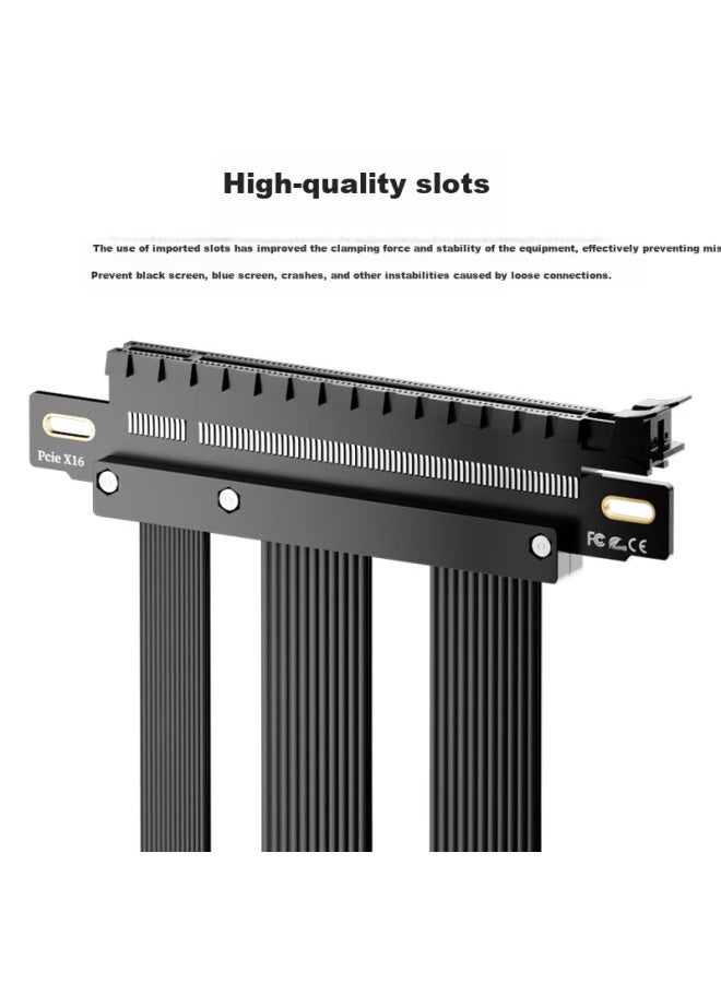 Kelepu Pcie 5.0 X16 Dual Reversed Graphics Card Extension Cable 18.5Cm Full Compatible Server-Grade Full Speed No Attenuation Black - Image 4