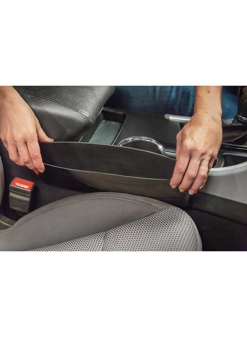 Generic Catch Caddy Seat Pocket Organizer – Set of 2, Black, Anti-Slip, Universal Fit, Car Storage Solution  - Image 1
