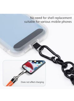 Oasisgalore 120cm Adjustable Cell Phone Lanyard, Black, White, with Extra Hook for AirPods Case, Keychain, Crossbody Phone Strap  - Image 3