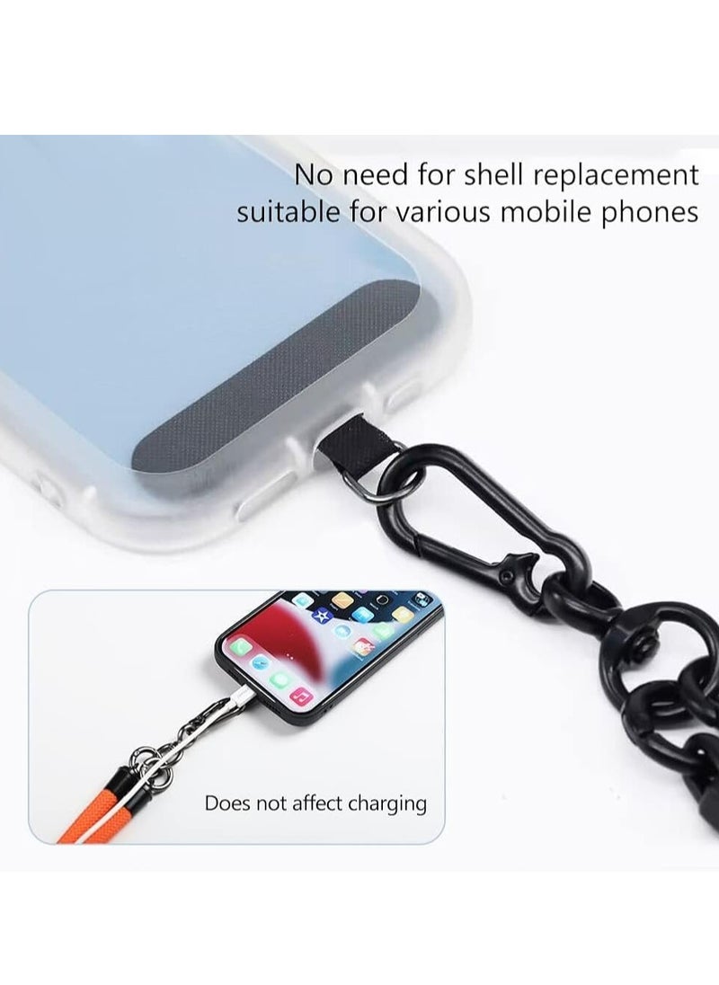 Oasisgalore 120cm Adjustable Cell Phone Lanyard, Black, White, with Extra Hook for AirPods Case, Keychain, Crossbody Phone Strap  - Image 3