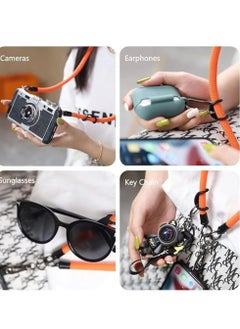 Oasisgalore 120cm Adjustable Cell Phone Lanyard, Black, White, with Extra Hook for AirPods Case, Keychain, Crossbody Phone Strap  - Image 5