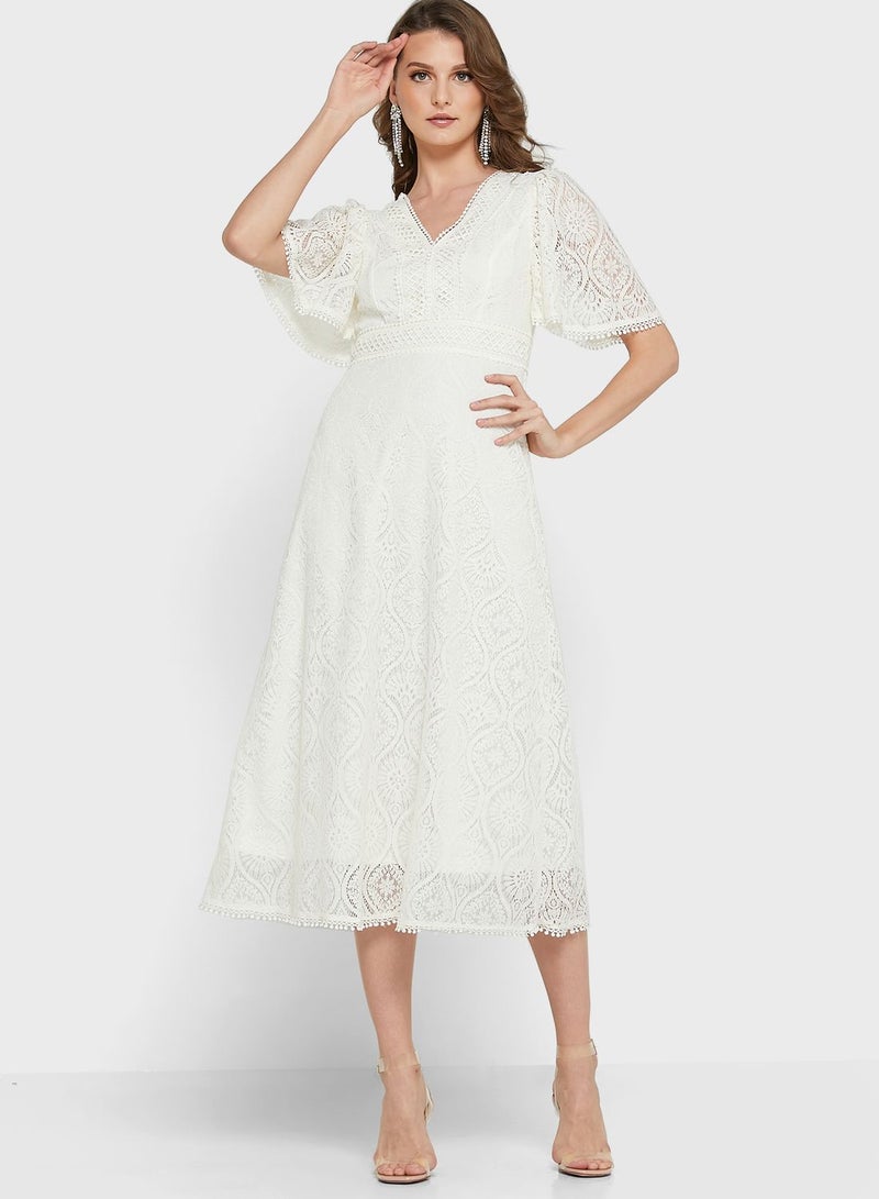 Ella Limited Edition Lace Midi Dress  - Image 1