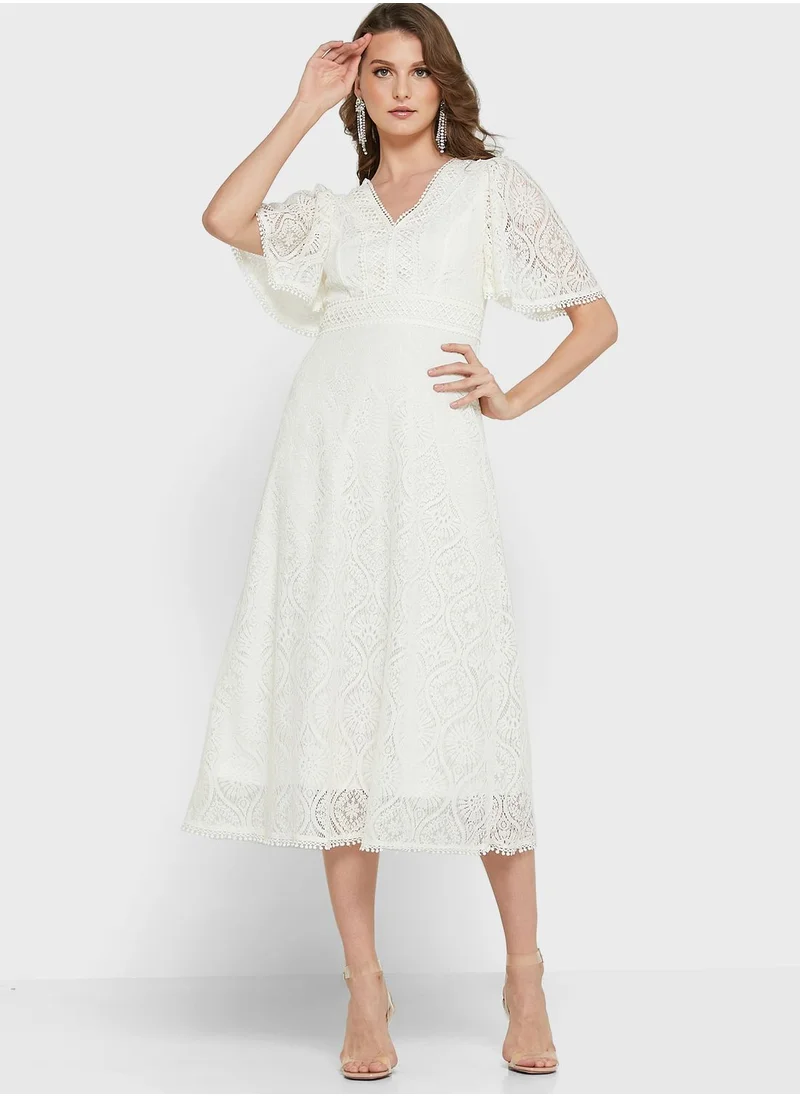 Ella Limited Edition Flute Sleeve A-Line Dress