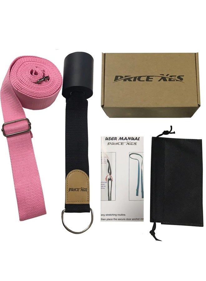 Price Xes Adjustable Leg Stretcher Lengthen Ballet Stretch Band - Easy Install on Door Flexibility Stretching Leg Strap Great Cheer Dance Gymnastics Trainer stretching equipment taekwondo Training (pink) - Image 4