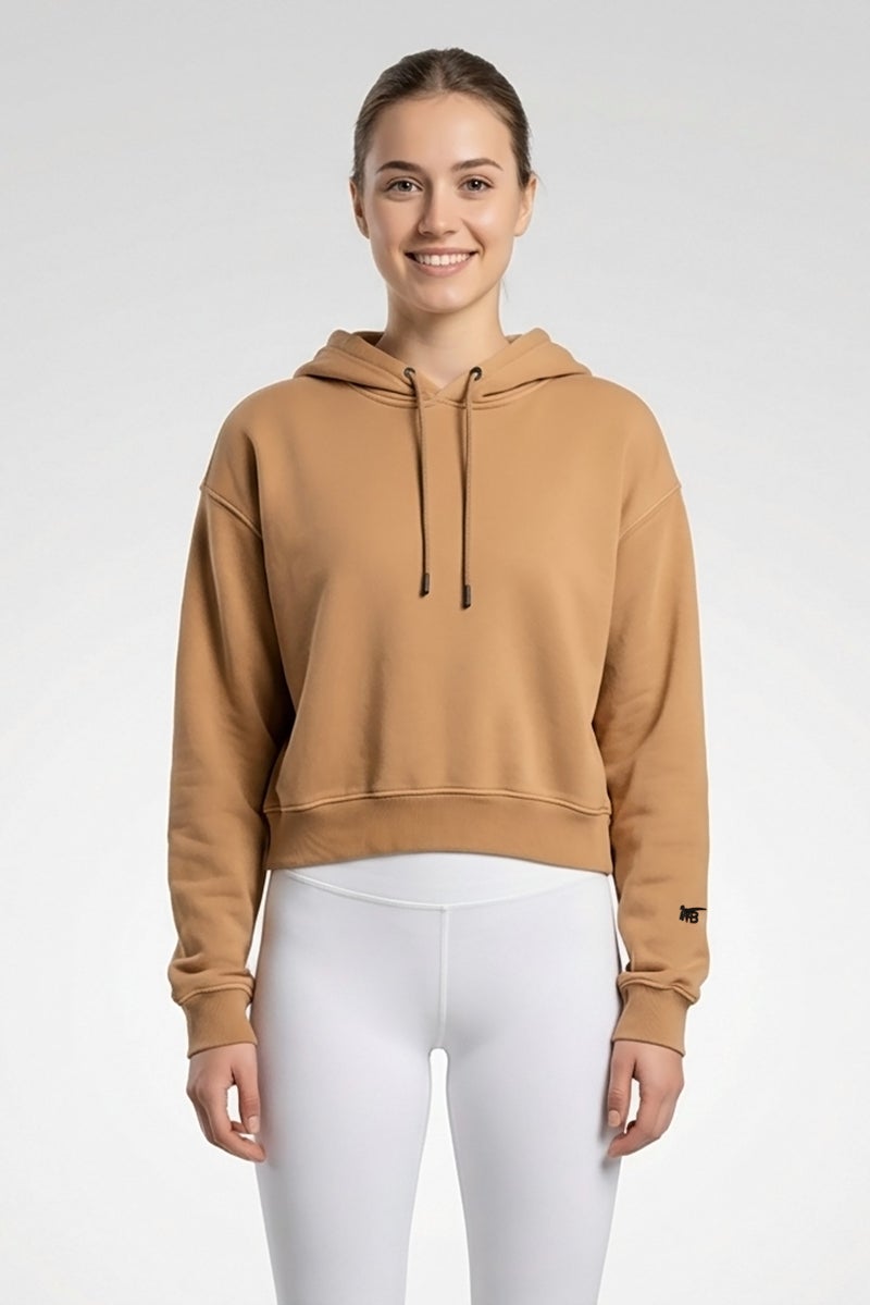 Reebok هودي سفر نسائي بأكمام طويلة بلون بني - Image 1