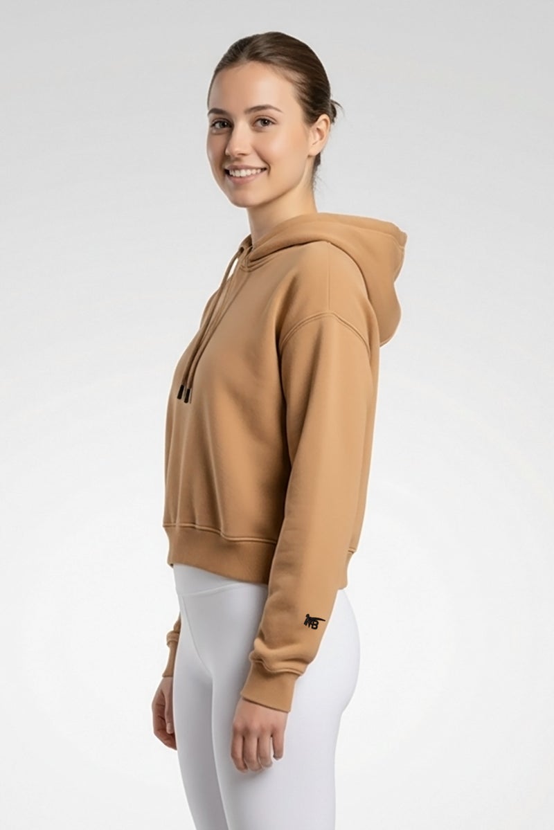 Reebok هودي سفر نسائي بأكمام طويلة بلون بني - Image 3