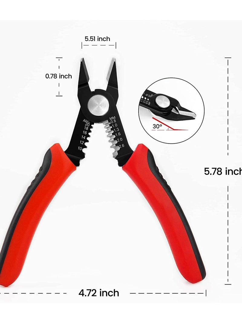 Wire Cutter, 2 in 1 Cutter for 10-20 AWG Stranded, Hidden Spring, Ergonomic Anti-Slip Handle, Suits for Electrical Repair, Appliance, DIY - Image 4