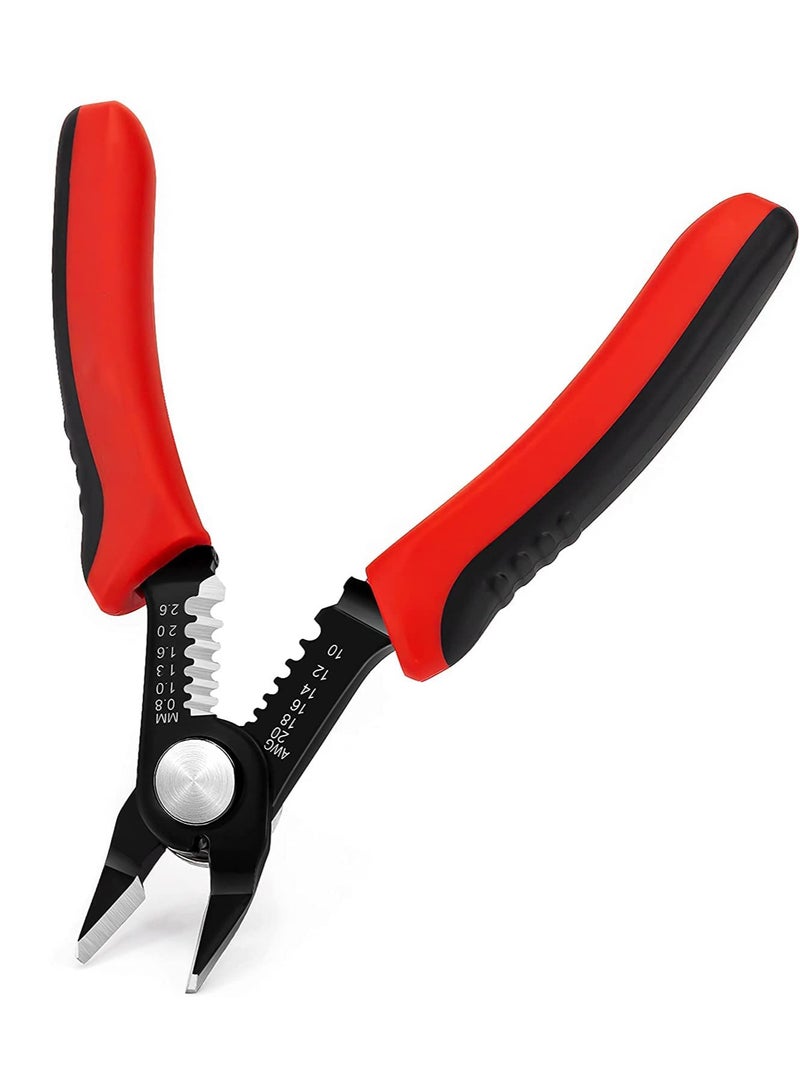 Wire Cutter, 2 in 1 Cutter for 10-20 AWG Stranded, Hidden Spring, Ergonomic Anti-Slip Handle, Suits for Electrical Repair, Appliance, DIY - Image 1