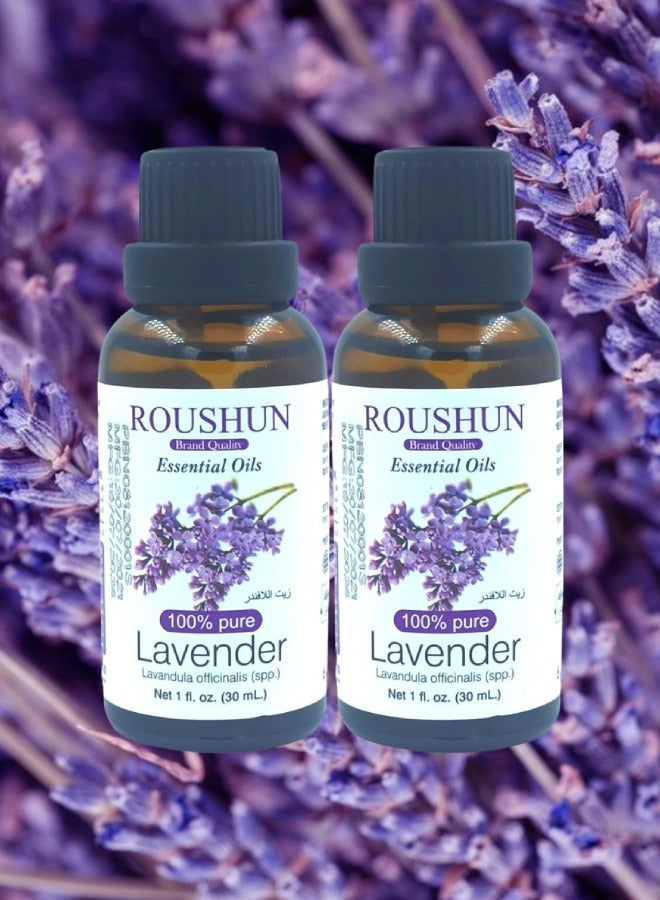 ROUSHUN 2 Pieces Lavender Essential Oil 30ml