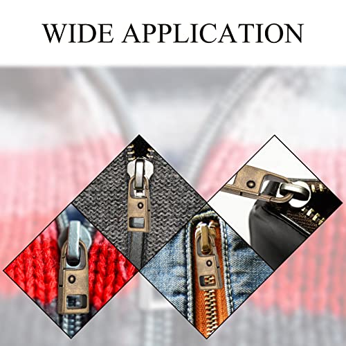 WILLBOND 8 Pieces Zipper Pull Replacement Zipper Repair Kit Slider Metal Handle Mend Fixer Detachable Head Pull Tab for Luggage Backpack Jacket Coat(Bronze) - Image 5