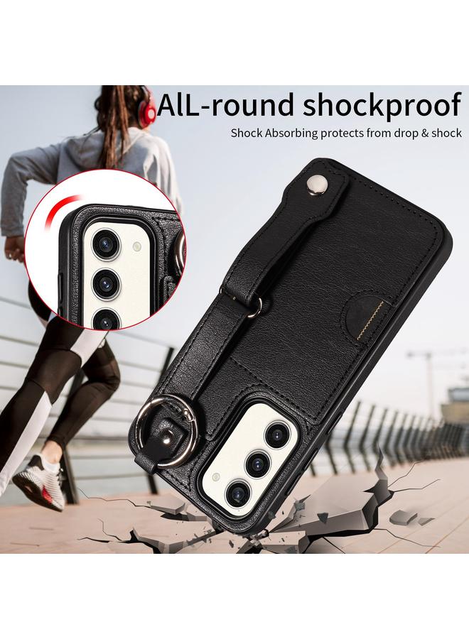 اس-توب جراب لهاتف Samsung Galaxy S23 5G من جلد العجل مع حلقة لفتحة بطاقة المعصم - Image 5