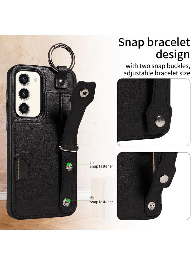 اس-توب جراب لهاتف Samsung Galaxy S23 5G من جلد العجل مع حلقة لفتحة بطاقة المعصم - Image 2