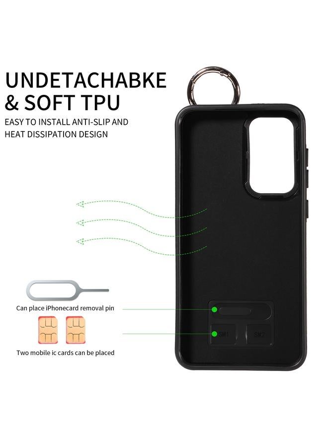 اس-توب جراب لهاتف Samsung Galaxy S23 5G من جلد العجل مع حلقة لفتحة بطاقة المعصم - Image 3