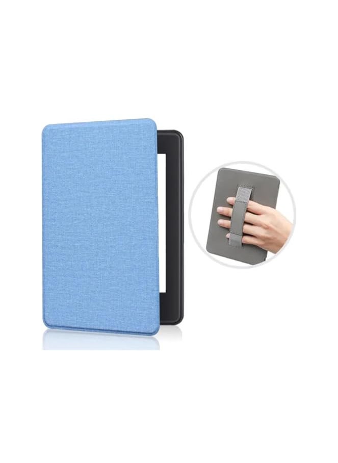 Ecosystem Premium Pu leather Case With Hand for Kindle Paperwhite 11th Generation and Kindle Paperwhite Signature Edition (6.8 inch, 2021 Release) - Cover with Auto Wake/Sleep (Sky Blue)