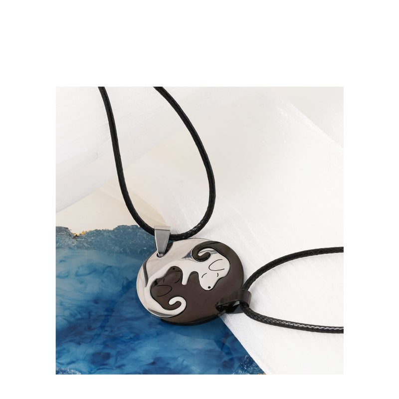 Zikra Dog Yin Yang Necklaces for Women Men Girls, Stainless Steel Matching Couples Puzzle Pet Dog BFF Necklaces for 2, Funny Dog Lovers Gifts - Image 4