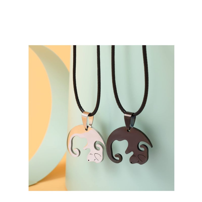 Zikra Dog Yin Yang Necklaces for Women Men Girls, Stainless Steel Matching Couples Puzzle Pet Dog BFF Necklaces for 2, Funny Dog Lovers Gifts - Image 5