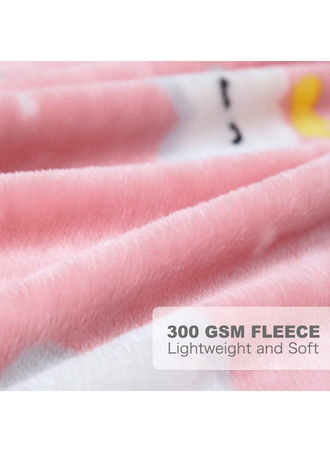 TILLYOU TILLYOU Micro-Fleece Plush Soft Baby Blanket Allergy-Free Fluffy Warm Toddler Bed/Crib Blanket, Oversized Lightweight Flannel Daycare Nap Blanket/Kids Sleeping/Tummy Time Blanket, 39x47 Pink Cloud  - Image 5