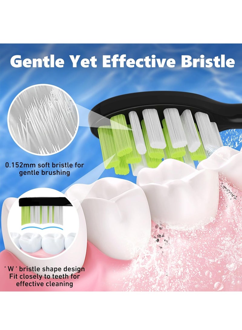 Compatible with Philips One Series Sonicare Electric Toothbrush Replacement Brush Heads,for Philips One HY1100 HY1200 ONE Series Electric Toothbrush,5 Pack (Shadow Black, Medium) - Image 3