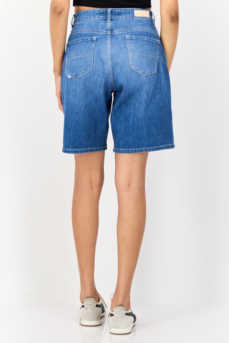 SALSA Women Washed Denim Shorts, Blue - Image 2