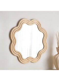 Posco Pine Wood Wavy Mirror 60 x 60 cm