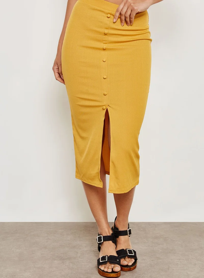 Miss Selfridge Button Midi Skirt