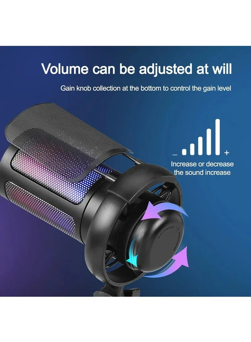 Gaming USB Microphone For PC PS5 Computer Gaming Mic For Mac Condenser Mic With Quick Mute RGB Control For Recording Streaming Podcasting Twitch Snapchat Podcasts Videos  - Image 5