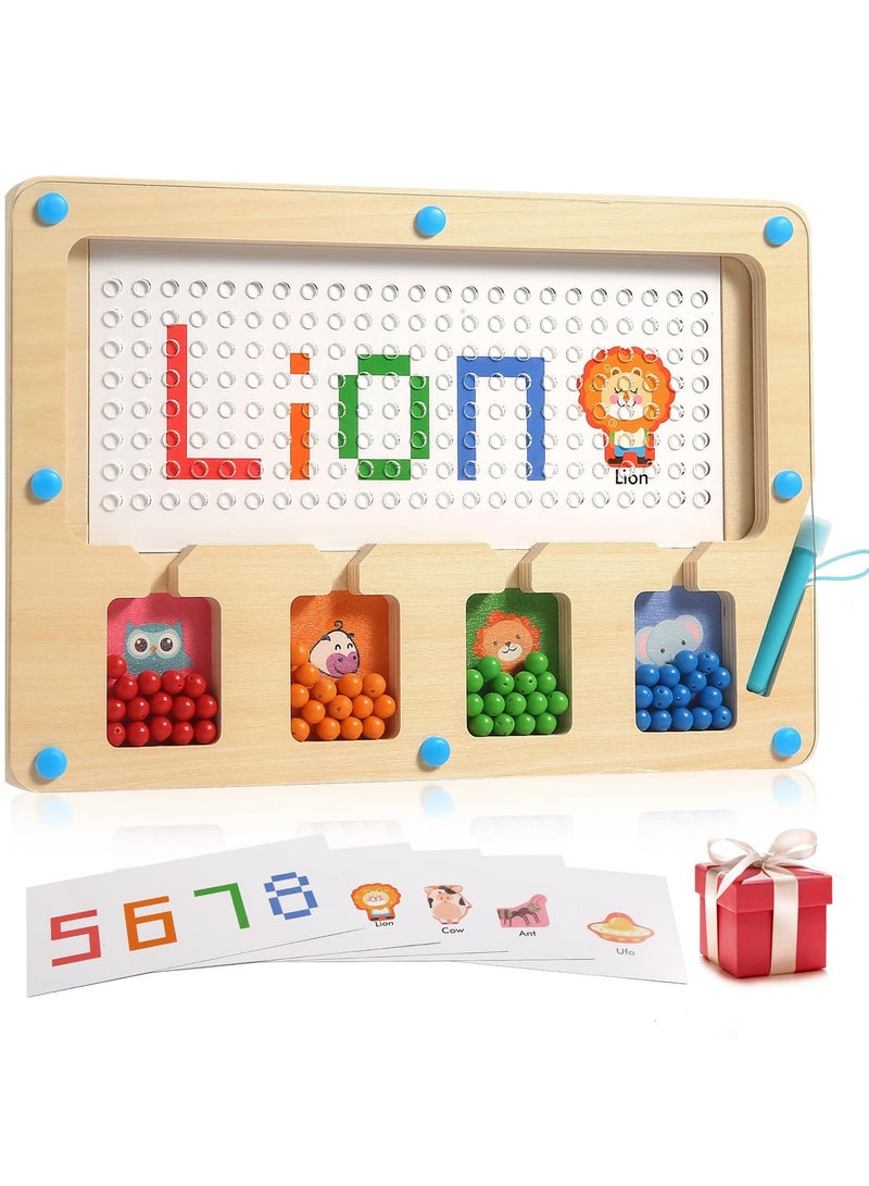 XiuWoo Montessori Toys for 3+ Year Old, Educational Magnetic Alphabet Maze Letter Puzzle, Magnetic Dot Board Toys for Toddlers Kids, Learning Educational Toddler Toys for Kids - Image 1