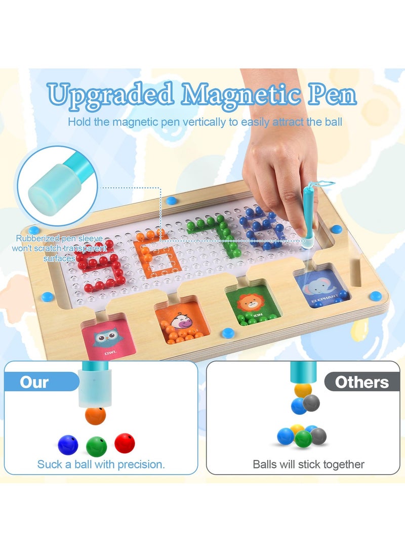 XiuWoo Montessori Toys for 3+ Year Old, Educational Magnetic Alphabet Maze Letter Puzzle, Magnetic Dot Board Toys for Toddlers Kids, Learning Educational Toddler Toys for Kids - Image 3