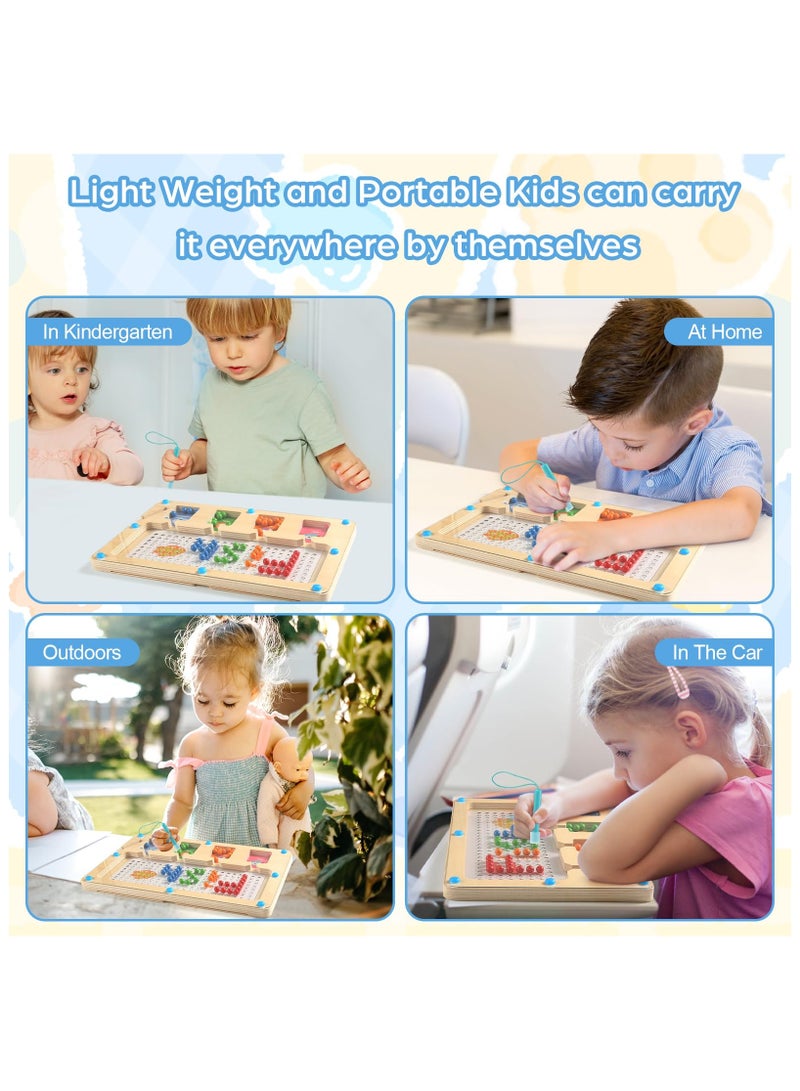 XiuWoo Montessori Toys for 3+ Year Old, Educational Magnetic Alphabet Maze Letter Puzzle, Magnetic Dot Board Toys for Toddlers Kids, Learning Educational Toddler Toys for Kids - Image 4