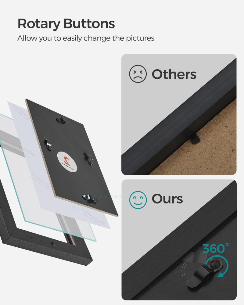 SONGMICS 4x6 Collage Picture Frames, 12-Pack Picture Frames Collage for Wall Decor, Photo Collage Frame, Multi Picture Frame Set with Glass Front, Assembly Required, Ink Black - Image 5