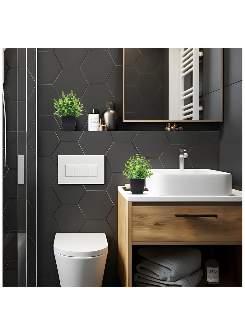 Arabest 2 Pack Small Fake Plants Black Bathroom Accessories for Home Bedroom Bathroom Kitchen Decor  - Image 3