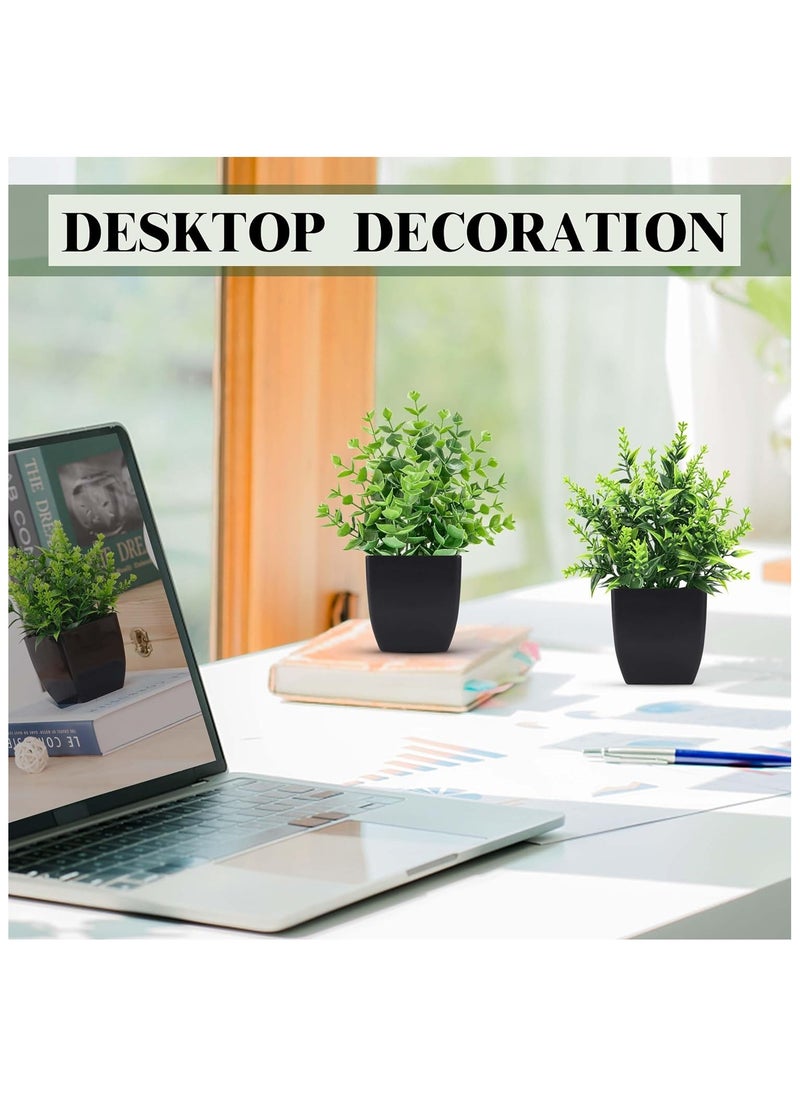 Arabest 2 Pack Small Fake Plants Black Bathroom Accessories for Home Bedroom Bathroom Kitchen Decor  - Image 2