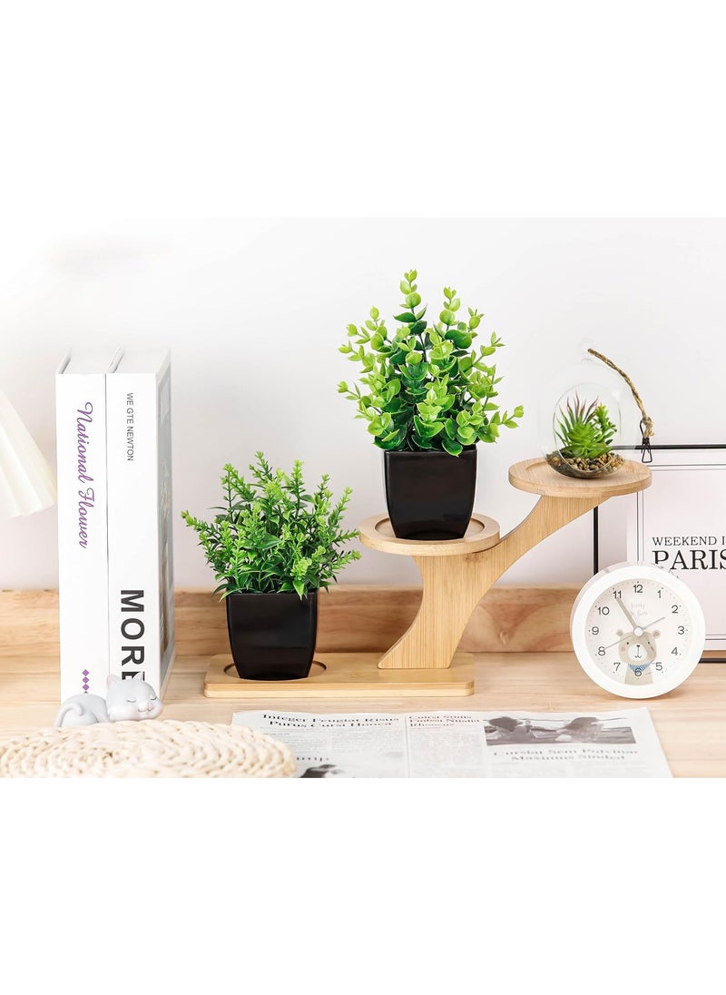 Arabest 2 Pack Small Fake Plants Black Bathroom Accessories for Home Bedroom Bathroom Kitchen Decor  - Image 4