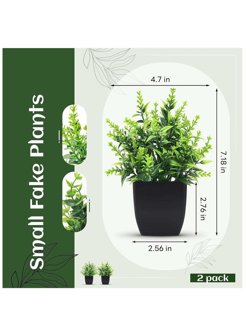 Arabest 2 Pack Small Fake Plants Black Bathroom Accessories for Home Bedroom Bathroom Kitchen Decor  - Image 5