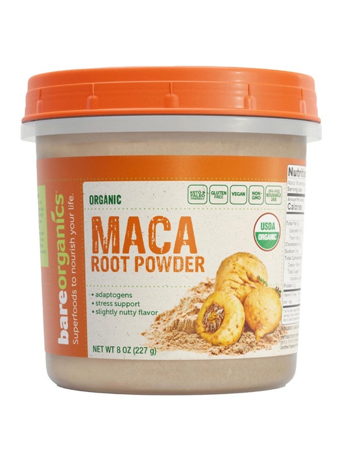BareOrganics Maca Root Powder, Organic, Vegan, Non-GMO, Gluten-Free, Energy & Stamina Support, 8 oz - Image 1