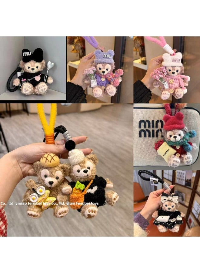 Princess Bee Dress Shirley Mei Duffy Dressing Doll Pendant Cute Plush Cake Decoration Couple Doll-Color:Meow Pullover Candied Haws Style (female Bear)-Height:Hand Knitted Rope (pictured)  - Image 2
