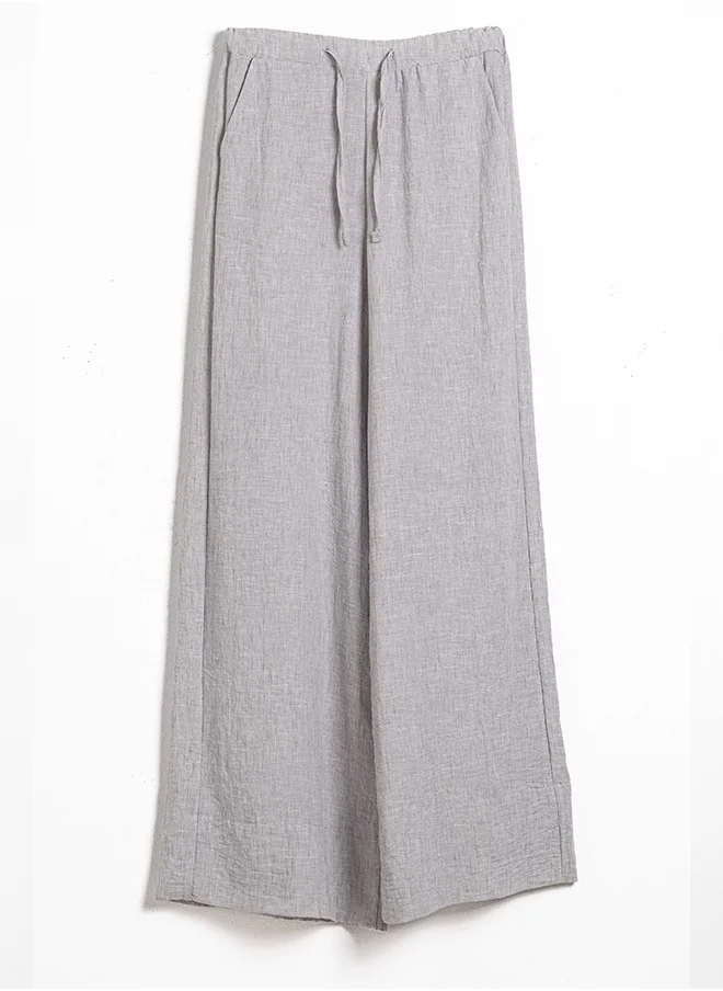 SHAPES WIDE-LEG LINEN BLEND TROUSERS