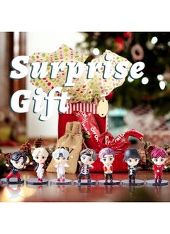 Blue Aura Blue Aura BTS Figures Mic Drop Version Set of 7 Tiny Tan Dolls BTS Figurines Cake Topper Gifting & Collectible Height - 7.8CM Multicolour PVC (BTS Mic Drop)  - Image 4